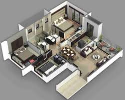 3 Bedroom Floor Plans 3d 3d Home Floor Plan Interior 3d Floor Plan 3d Floorplans Visuals 1000 Sq Ft H Simple House Plans 3d House Plans House Floor Plans