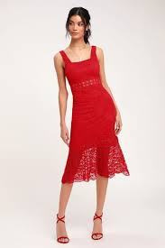 Hot Red Party Dresses For Women Look Fiery And Fab In A Little Red Dress Sizzling Styles At Great Prices Red Lace Dress Red Cocktail Dress Red Midi Dress