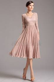 Rosy Brown Tea Length Cocktail Dress With Lace Sleeves 26160146 Evening Dresses With Sleeves Tea Length Cocktail Dresses Coctail Dresses