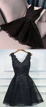 Black V Neck Lace Short Prom Dress Lace Evening Dress From Of Girl Lace Evening Dresses Prom Dresses Evening Dresses Short