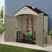 Suncast Vista 7 Ft 4 In X 4 Ft 1 In Resin Storage Shed Bms7402 The Home Depot 500 00 Outdoor Storage Sheds Storage Shed Pallet Shed Plans