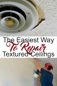 How To Repair Textured Ceilings With Images Ceiling Texture Popcorn Ceiling Repair Repair Ceilings