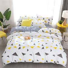 Fansu Housse De Couettes 1 Personnes Parure De Lit 4 Pieces Microfibre Modele De A Pois Triangle Housse De Couette Ado Housse De Couette Ensembles De Literie