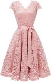 Vinvv Women S Short Vintage Lace Dress Cap Sleeve Bridesmaid Party Swing Dress Blush S At Amazon Women S Clothi Vestidos Estilosos Vestidos Vestidos Diferentes