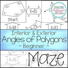 Interior Exterior Angles Of Polygons Maze Beginner Interior And Exterior Angles Exterior Angles Exterior Angle Of Polygon