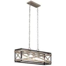 Kichler Stetton Anvil Iron And Distressed Antique Grey Farmhouse Linear Pendant Light Lowes Com Linear Pendant Lighting Square Pendant Lighting Pendant Light