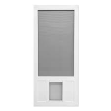 Screen Tight 32 In X 80 In Chesapeake Series Reversible Solid Vinyl Screen Door With Extra Large Pet Flap Cpk32xl The Home Depot Vinyl Screen Doors Screen Tight Screen Door