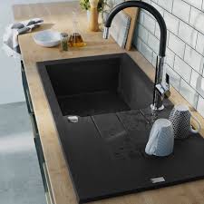 Evier A Encastrer 1 Cuve Noir Calci Evier Cuisine Mitigeur Cuisine Evier Noir
