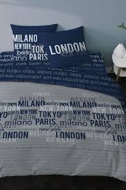 Tendance Deco Contemporaine Graphique London Parure World City Marine Housse De Couette Ado Parure De Lit Housse De Couette Grise
