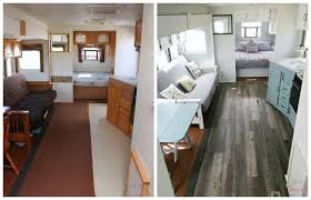 Easy Rv Makeover With Instructions To Remodel Rv Interior Paint Rv Walls Paint 2 Tone Kitchen Cabinets Love Remodeled Campers Interior Remodel Rv Interior