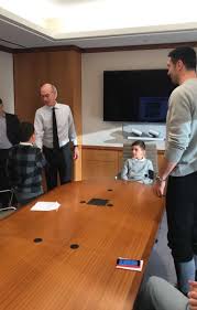 Zazapachulia And Jordanbell Of The Goldenstatewarriors Visit The Nba League Office In New York City On Monday Nba League All In The Family Shaun Livingston