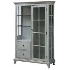 Meadowbrook Glass Shelf Curio Walmart Com Grey Display Cabinets Glass Shelves China Cabinet