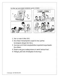 Bina Ayat Berdasarkan Gambar In 2020 School Kids Activities Malay Language English Writing