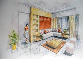 2 Point Interior Design Perspective Drawing Manual Rendering How To Tutorial Lessons 2 Wat Perspective Room Interior Design Renderings Interior Design Drawings