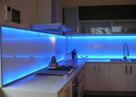 Kitchen Amazing Kitchen Ideas With Soft Blue Led Lighting And White Kitchen Cabin Kitchen Backsplash Designs Creative Kitchen Backsplash Modern Kitchen Design
