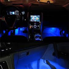 Blue 4 In 1 12v 4 X 3 Led Car Interior Light Decorative Atmosphere Car Interior Car Accessories Car