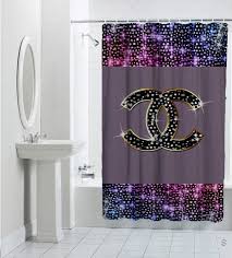 Logo Chanel Glitter Printed Custom Best Design Shower Curtain Cheap And Best Quality 100 Money B Restroom Decor Bathroom Decor Luxury Bathroom Design Luxury