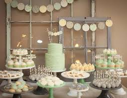 8 Hottest Baby Shower Themes For 2014 Green Baby Shower Baby Shower Dessert Table Baby Shower Desserts
