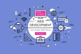 Web Development Flat Line Banners Web Development Website Design Development