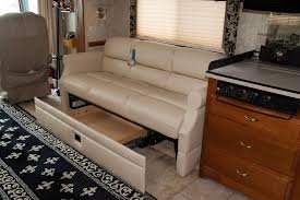 Flexsteel Donner Rv Sofa Model 4075 Easy Bed Arms Notched For Raised Floor Slide Option Drawer Shown Open Simple Bed Rv Sofas Rv Furniture