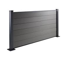 Demi Panneau Composite Anthracite Idaho 2 Poteaux Cloture Alu Cloture Bois Castorama