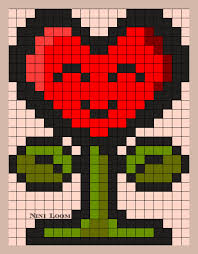Coeur Fleur Png Pixel Art Art Multicolore Dessin Carreau