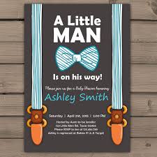 Little Man Baby Shower Invite Baby Shower Invitation Baby Boy On His Way Bow Suspenders Ti Baby Shower Invitations For Boys Bow Tie Baby Shower Baby Boy Shower