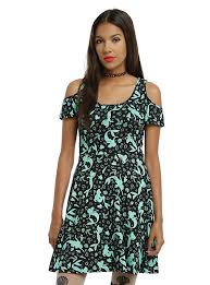 Disney The Little Mermaid Ariel Silhouette Cold Shoulder Dress Little Mermaid Dresses Print Cocktail Dresses Mixed Print Dress