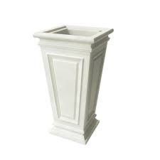 Algreen 27 In H X 14 In W White Tall Square Taper Covington Polyethylene Plastic Self Watering Planter 88408 The Home Depot Self Watering Planter Plastic Planter Boxes White Planters