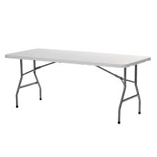 Sandusky 72 In White Plastic Portable Fold In Half Folding Banquet Table Fpt7230 The Home Depot Folding Table Indoor Outdoor Furniture Discount Outdoor Furniture