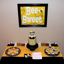 Bee Baby Shower Dessert Table Www Cuteologyshop Com Bee Baby Shower Invitations Bee Baby Shower Bee Baby Shower Party
