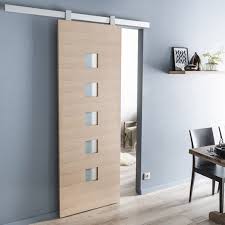Ensemble Porte Coulissante Leo Chene Plaque Chene Avec Le Rail Gota En Acier Porte Coulissante Porte Galandage Porte Coulissante Bois