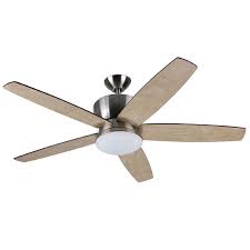 Litex Alderson 52 In Brushed Nickel Led Indoor Ceiling Fan With Light Kit And Remote 5 Blade Lowes Com Ceiling Fan With Light Fan Light Ceiling Fan