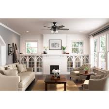 Hunter Highbury Ii 52 In Led Indoor Matte Black Ceiling Fan With Light Kit 52028 The Home Depot Ceiling Fan With Light Black Ceiling Fan Ceiling Fan