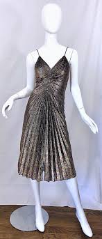 Amazing 1970s Metallic Disco Studio 54 Pleated Slinky Colorful Vintage 70s Dress Vintage Dress 70s Metallic Cocktail Dresses 70s Dress