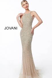 This Jovani 60280 Gold Pageant Gown Features A Fitted Silhouette With Allover Beading Detailed With A M Pageant Dresses For Teens Pageant Dresses Glam Dresses