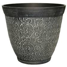 13 In Chalk Plastic Florence Planter Tdp701e Ck The Home Depot Planters Decorative Planters Plastic Planter