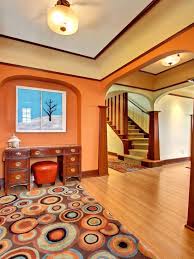Craftsman Style Home Interior Paint Colors Furniture Craftsman Style Interiors For Entry Also Salmon Wall Paint Color Also Brown Teak Wooden H Craftsman Interior