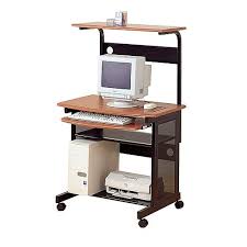 Coaster Mobile Workstation Desk With Casters Walnut 7121 Work Station Desk Desk Workstation