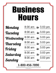 Business Hours Template Are You Looking For A Business Hours Signage To Place At The Front Door O Business Hours Sign Business Letter Template Sign Templates