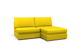 Kivik One Seat Section With Chaise Longue Cover Gaja Unmellow Yellow Fabric By Covercouch Chaise Longue Chaise Ikea Kivik
