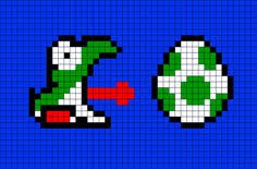 Yoshi And Egg Pixel Art