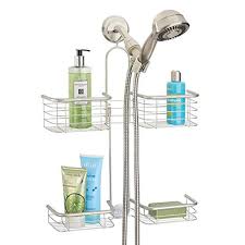 Mdesign Metal Hanging Bath And Shower Caddy Organizer For Hand Held Shower Head And Hose Storage For Shampoo Con Bathroom Tub Shower Shower Tub Shower Caddy