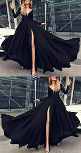 Black Prom Dresses Long Sleeves Prom Dresses Split Evening Dress Prom P In 2020 Prom Dresses Long With Sleeves Black Long Sleeve Prom Dress Prom Dresses With Sleeves