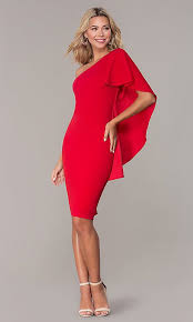 Red One Shoulder Cocktail Dress By Simply Fall Cocktail Dress Unique Cocktail Dresses One Shoulder Cocktail Dress