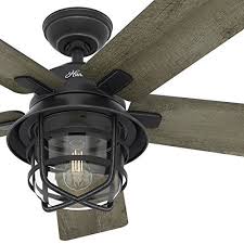 Hunter Fan 54 Weathered Zinc Outdoor Ceiling Fan With A Clear Glass Led Light Kit And R Outdoor Ceiling Fans Exterior Ceiling Fans Hunter Outdoor Ceiling Fans