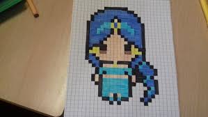 Princesse Jasmine Dessin Pixel Dessin Carreau Modele Dessin Pixel