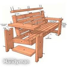 Perfect Patio Combo Wooden Bench Plans With Built In End Table Wooden Bench Plans Diy Outdoor Furniture Wooden Bench