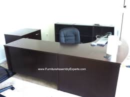 Bush Furniture Series C Mocha Cherry L Shaped Desk Assembled In Waldorf Md By Furniture Assembly Experts Compan Furniture Assembly Bush Furniture Office Movers