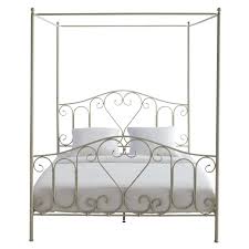 Lit A Baldaquin 160 X 200 Cm En Metal Ivoire Romance Lit Baldaquin Idees De Lit Lit Design